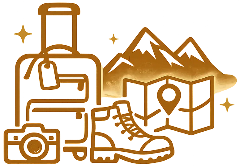 Romantic travel planning icon for couples
