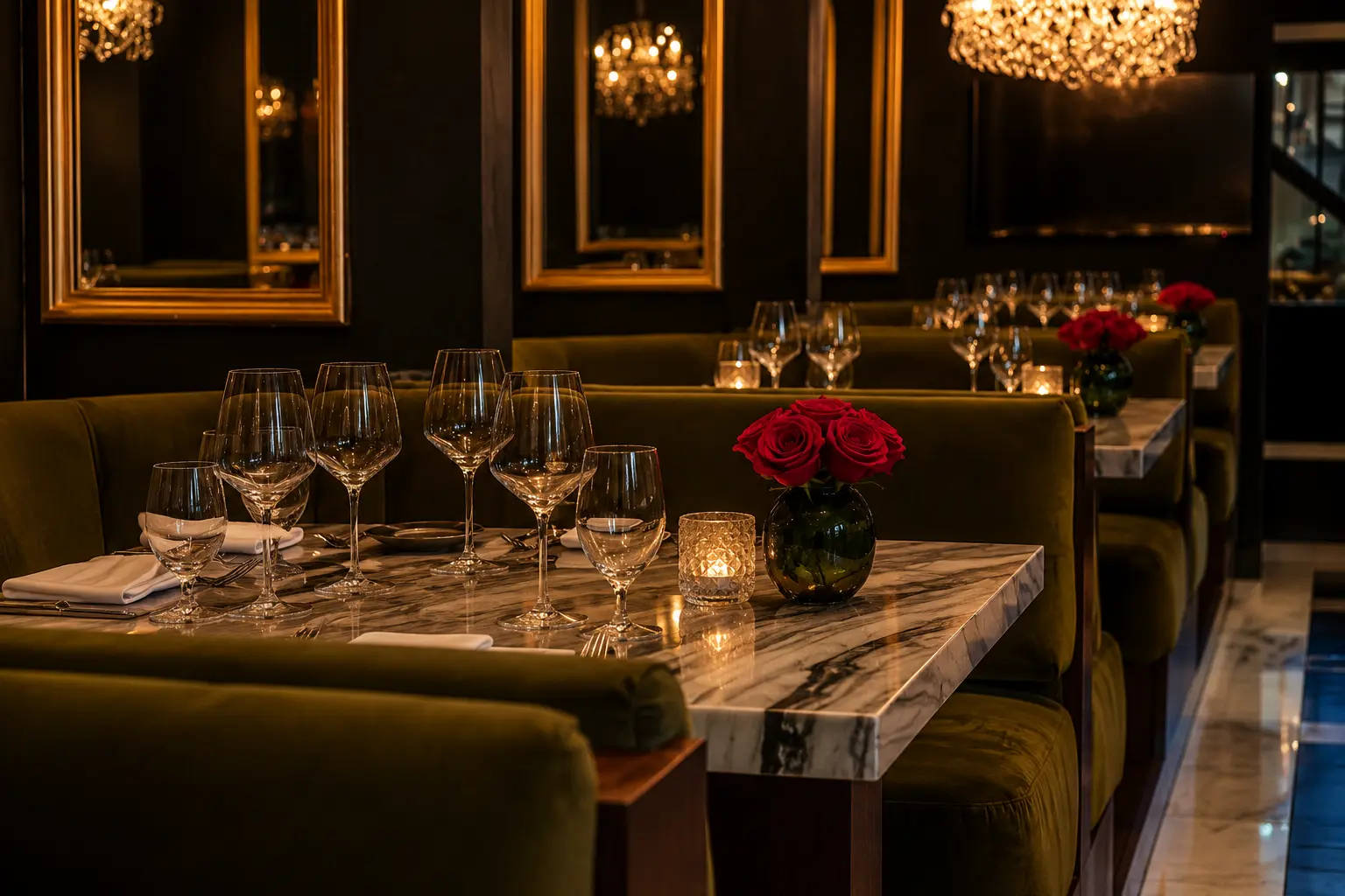 Elegant candlelit dining for couples.